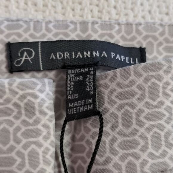 Adrianna Papell Embellished Print Slim Leg w Besom Pk Sz. 4 Pants - Picture 5 of 9